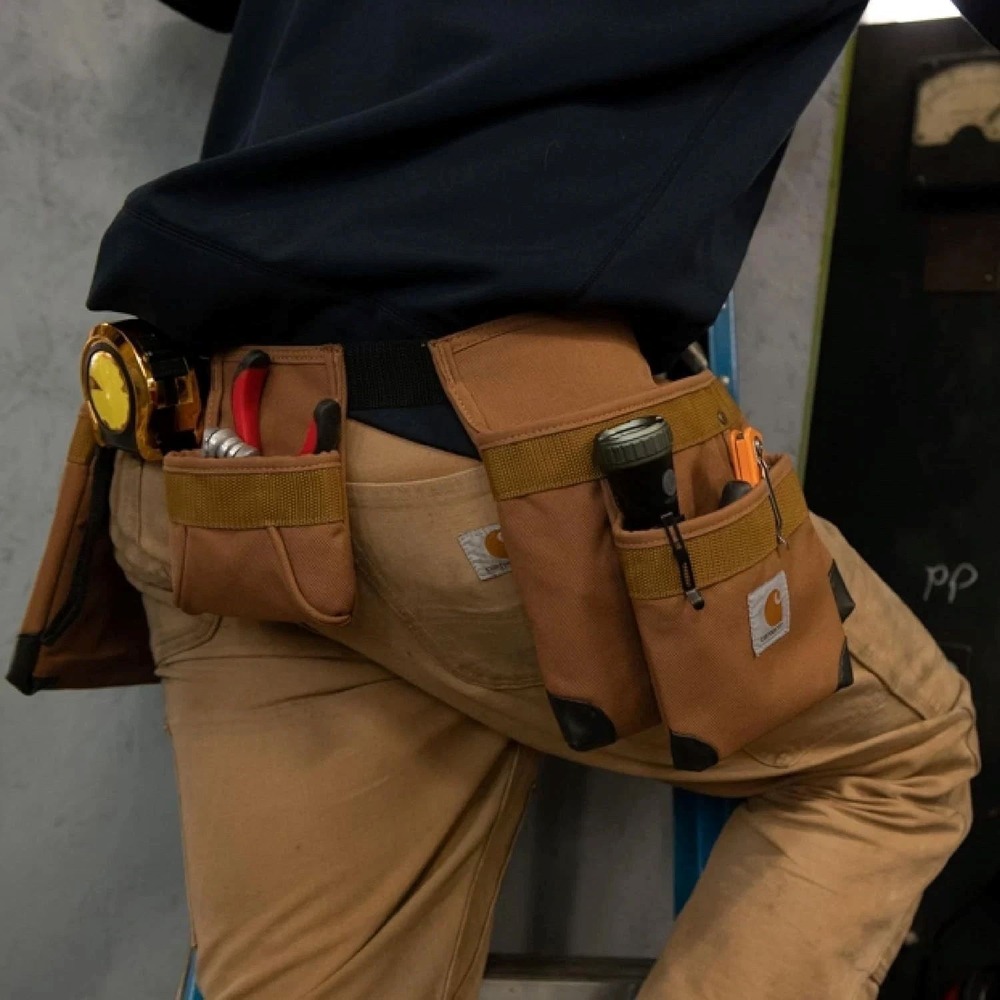 CARHARTT 000347 7-Pocket Adjustable Tool Belt Work Utility Belt Brown - Picture 4 of 6